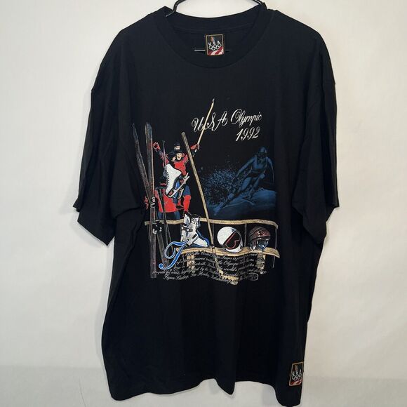 Vintage 1992 Winter Olympics USA Team T Shirt Mens Size XL Single Stitch JCPenny - Picture 1 of 12
